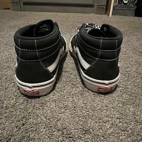 Black and White Vans Sk8 High-Top Sneakers - Picture 8 of 10